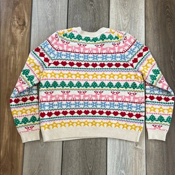 Boden Colorful Fair Isle Sweater size Large - Picture 2 of 9